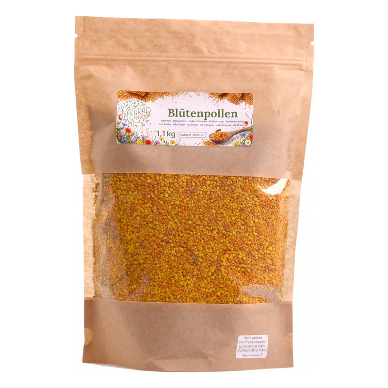 Polline d’api Natural-Food in busta da 1,1 kg con finestra, fronte